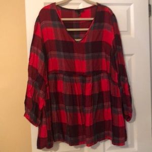 Lane Bryant red flannel tunic